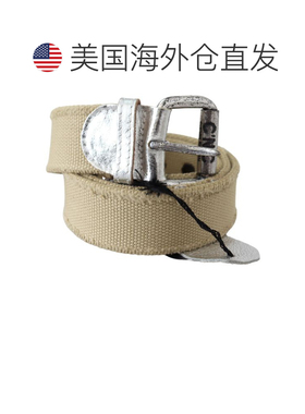 自营Costume National Cotton Rustic Logo Buckle Women's Belt