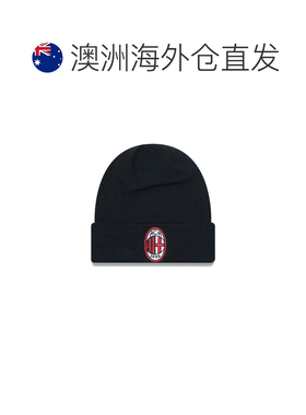 澳大利亚直邮New Era AC米兰新纪元核心翻边针织帽 黑色 男女通用