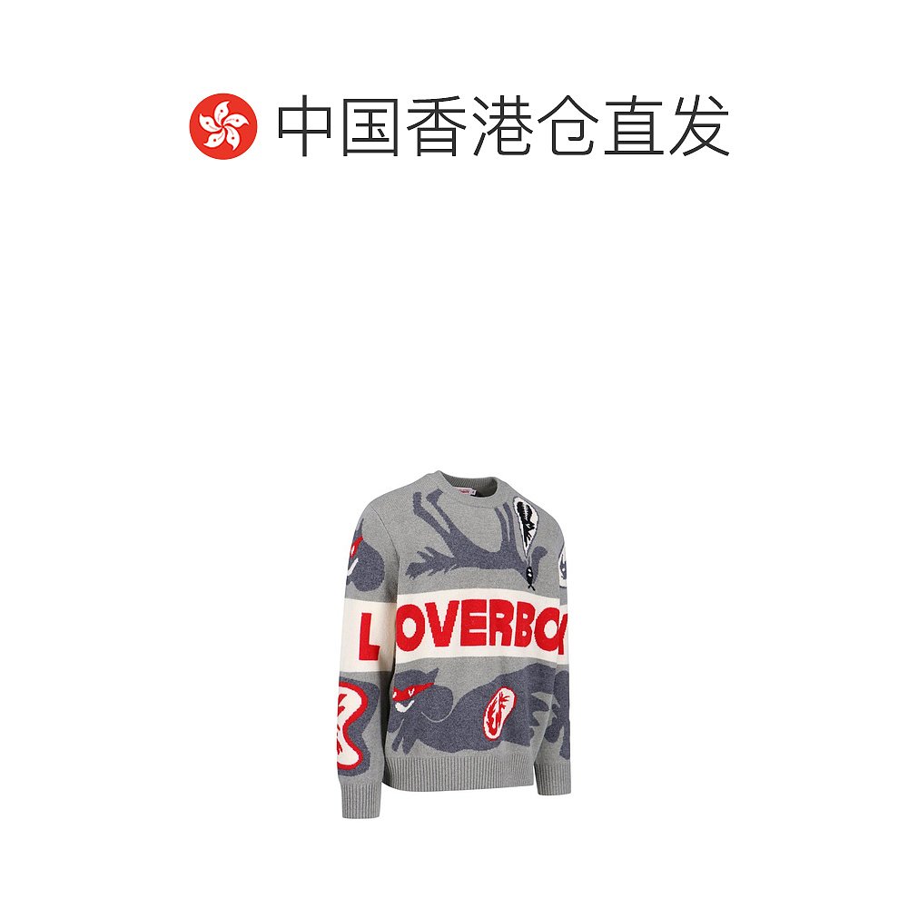 香港直邮潮奢 Charles Jeffrey Loverboy女士徽标嵌花针织圆领-图1