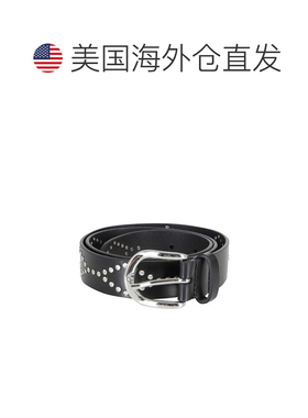 自营isabel marantLiliana 细款铆钉牛皮腰带 - 灰色 美国奥莱直