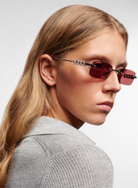 Gucci 古驰 女士 徽标精饰矩形太阳眼镜