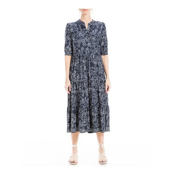 max studio women's floral midi shirt dress - ivory/denim/iris curl [US]