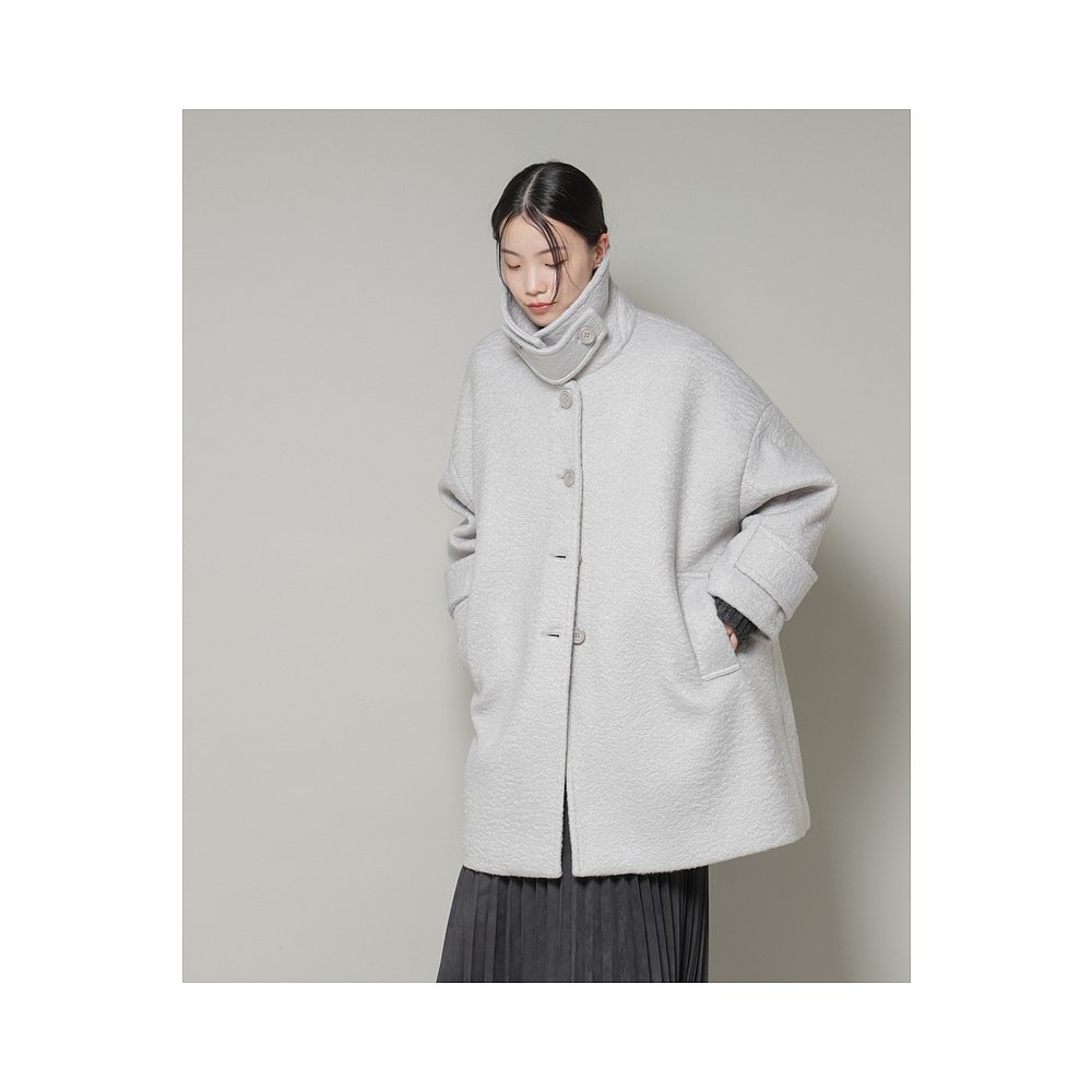 1h可退 日本直邮nano・universe 女装 宽松版型 半高领中长外套 2w - 图0