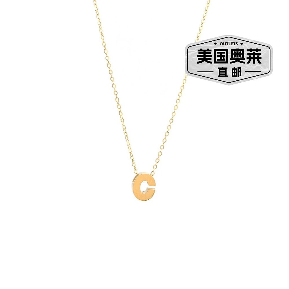 monary14k Yg Initial C With Chain - 黄色 【美国奥莱】直发 - 图0