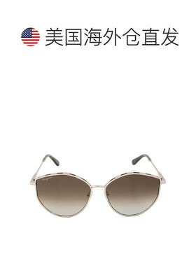 自营Salvatore Ferragamo Green Gradient Horn Ladies Sunglasse