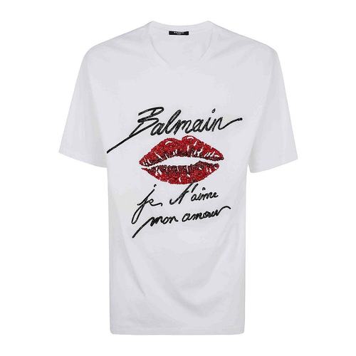 BALMAIN 男士T恤 EH1EH170PC74GQV SS2025 白色 Embroidere T-shi - 图2