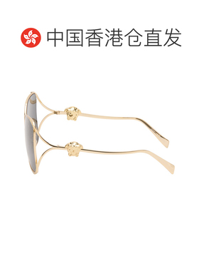 1h可退 香港直邮versace 范思哲 女士 金色 Medusa 太阳镜 0VE228