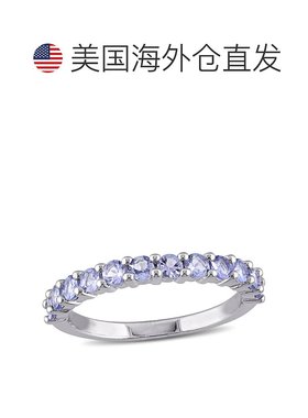 自营 925 纯银 Mimi & Max 4/5 克拉 TGW 坦桑石叠戴戒指 - 紫色