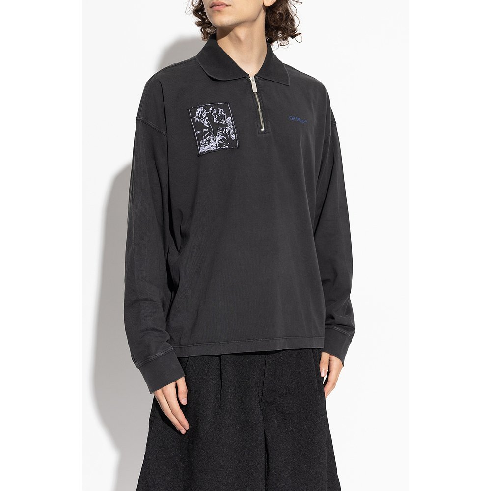 1h可退 OFF-WHITE 男士户外T恤 OMAD00NF25JER0031345 AW2025长袖 - 图2