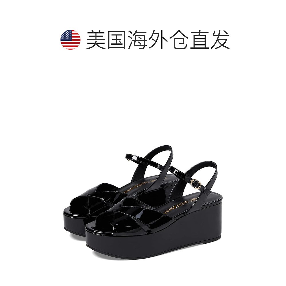 自营Stuart Weitzman Carmen MIDI Sandals Women Black Ankle St - 图1