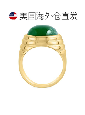 1h可退 【美国直邮】EFFY 系列|EFFY® 男士镀金纯银染色翡翠凸圆