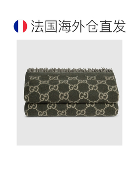 自营欧洲直邮GUCCI古驰 GG女士绿色羊绒/羊毛双面毯