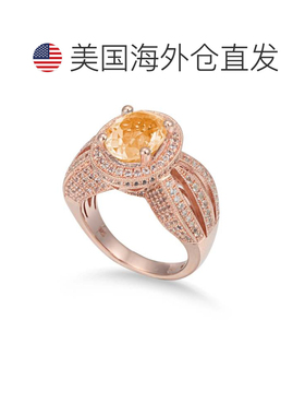 自营Suzy Levian 纯银 4.52 TCW 橙色黄水晶椭圆形戒指 - 橙色 美