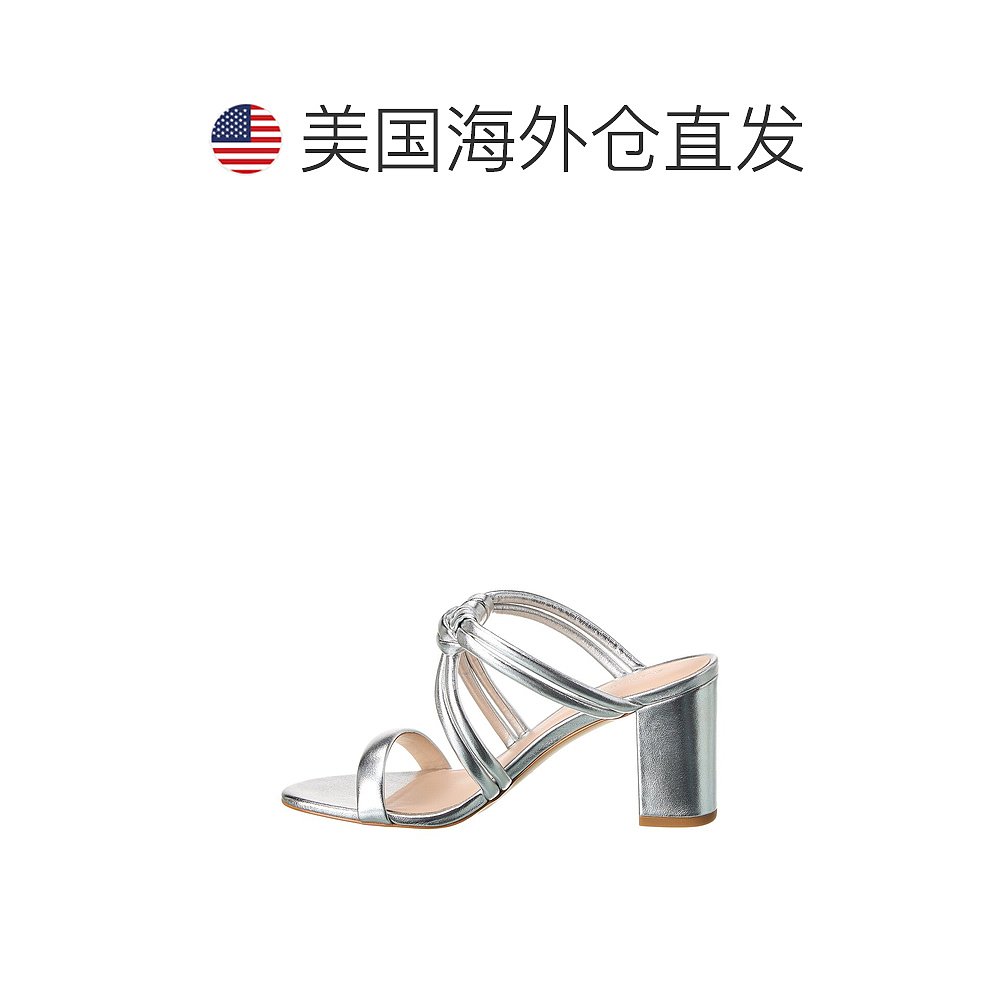 Stuart Weitzman/SW Twistknot 75 皮革凉鞋 银色 【美国奥莱】直 - 图1