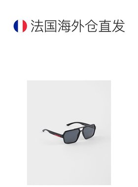 自营欧洲直邮Prada普拉达 Linea Rossa系列男士黑色尼龙防护紫外