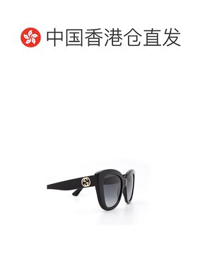 1小时内可退 香港直邮GUCCI 女士眼镜 9764433 CO 黑色 logo太阳