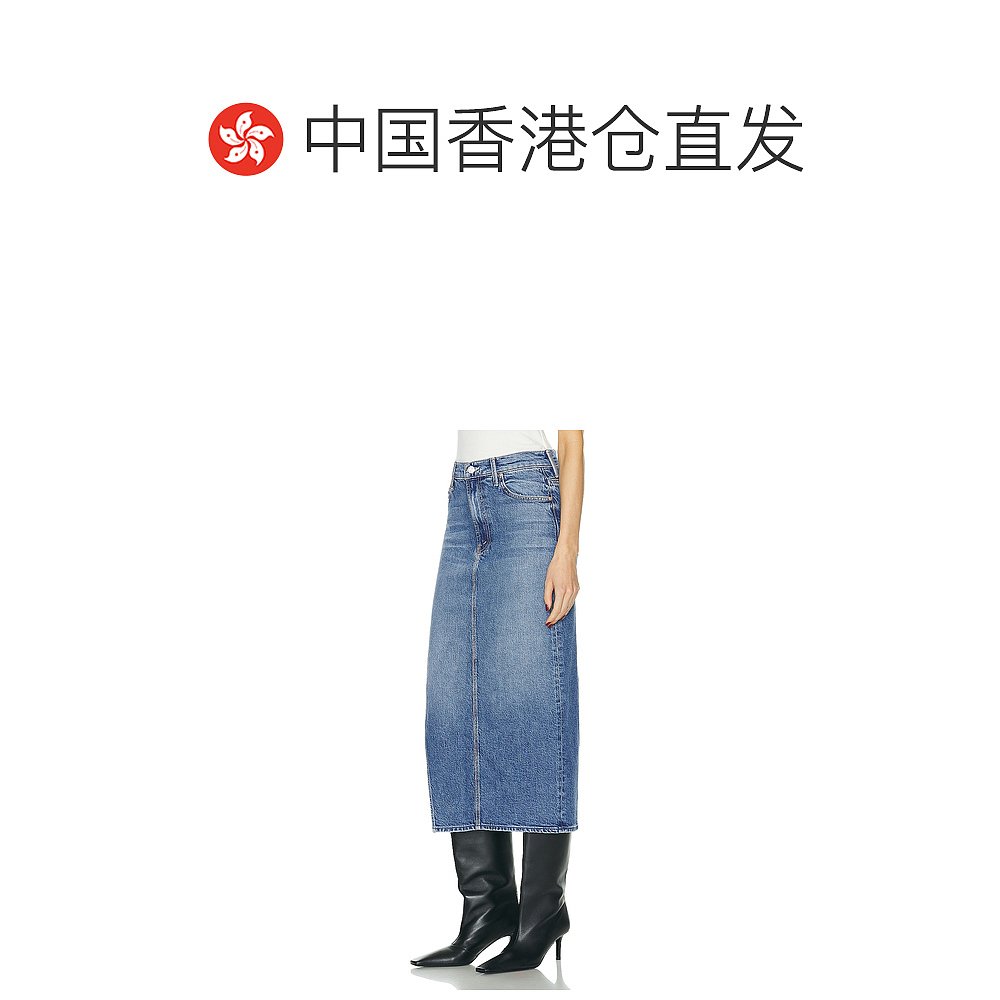 香港直邮潮奢 mother denim 女士 Second 开衩半身裙 97651296 - 图1