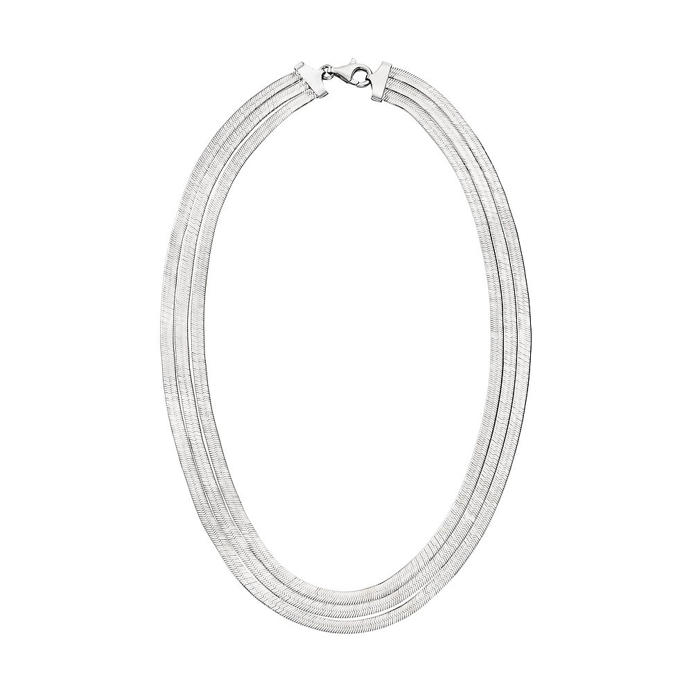 Ross-Simons Italian Sterling Silver Layered Herringbone Neck-图2