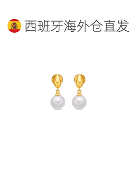 欧洲直邮LUXENTER Rosmi白色珍珠耳环 18K黄金电镀 西班牙轻奢珠