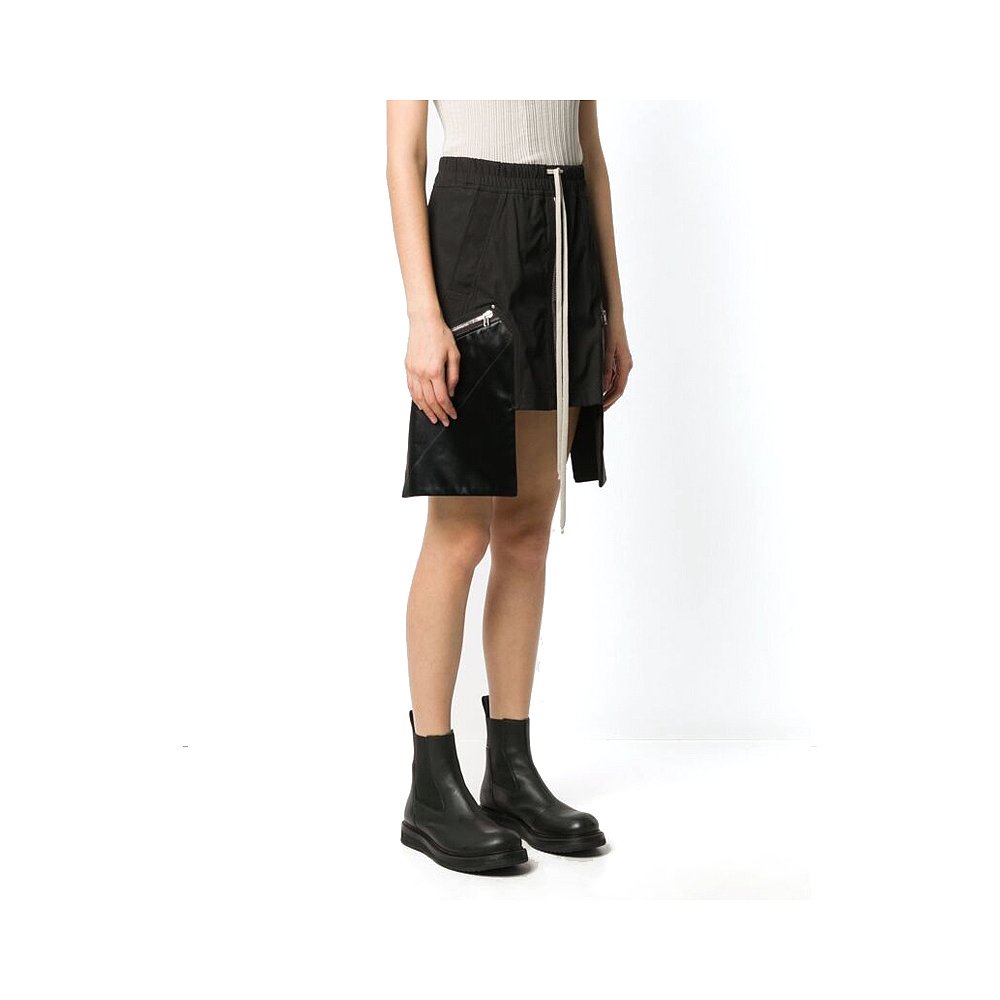 香港直邮RICK OWENS 女士黑色棉质半裙 RP20F2340TEQLX-09 - 图0