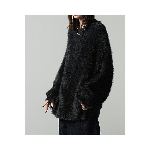 1h refundable Japanese direct mail Alfred Alex men and women same style fluff knitted round neck pullover retro mix