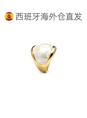 欧洲直邮LUXENTER Lingo白色珍珠戒指 18K黄金电镀 西班牙轻奢珠