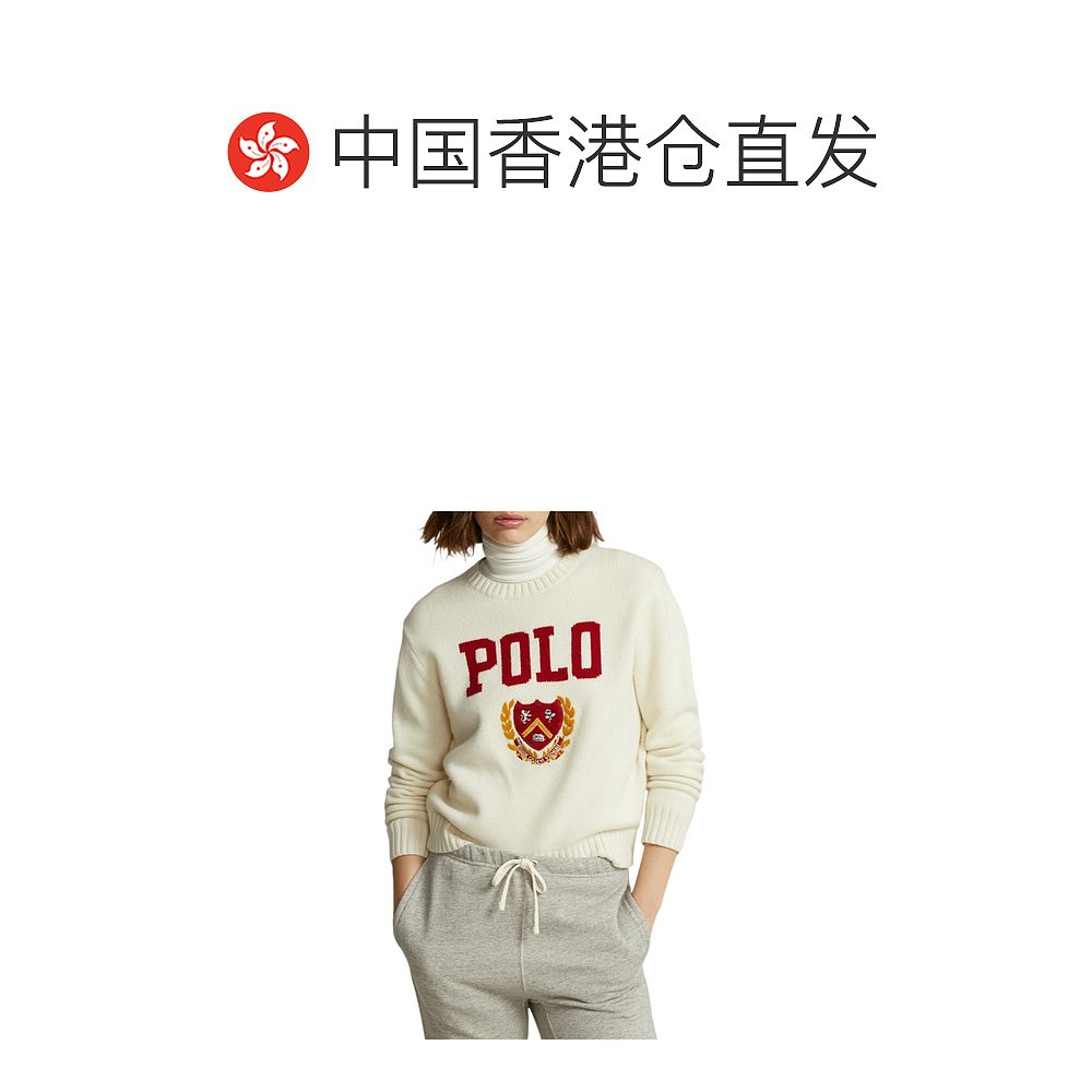 香港直邮潮奢 Polo Ralph Lauren Polo 拉夫 劳伦 女士圆领长袖毛 - 图1