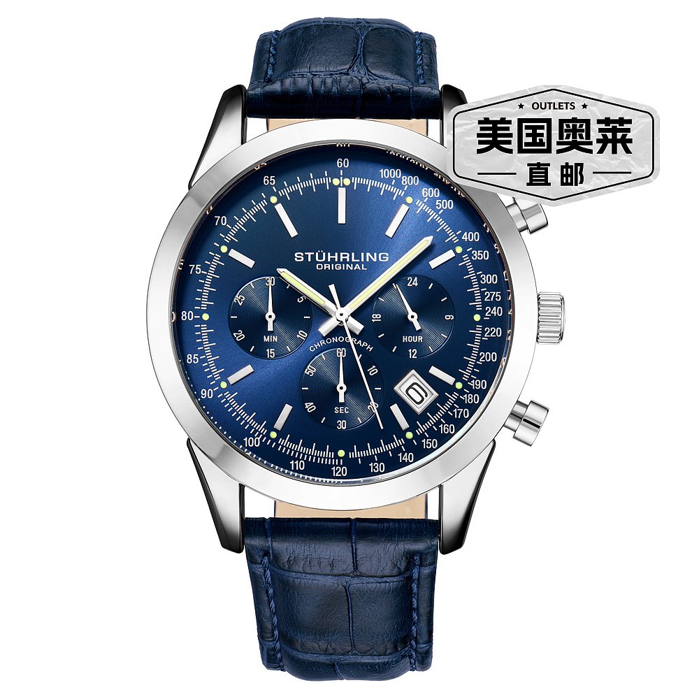 stuhrling originalRialto 3975L Quartz 44mm Chronograph - 银/ - 图0