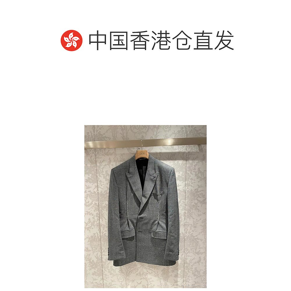 香港直邮DIOR HOMME 灰色翻领西服上衣 243C252A-5633-880