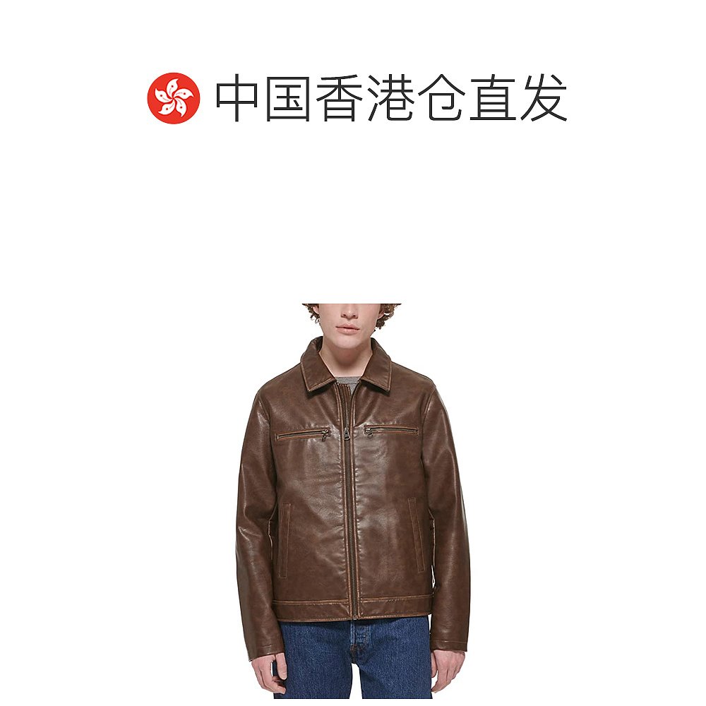 香港直邮潮奢 Levi'S 李维斯 男士Laydown 仿皮衣领夹克 - 图1