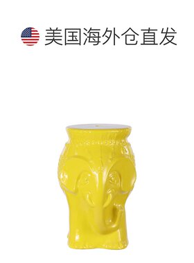 jonathan yOrla 18.5 英寸现代波西米亚大象陶瓷花园凳，白色 -