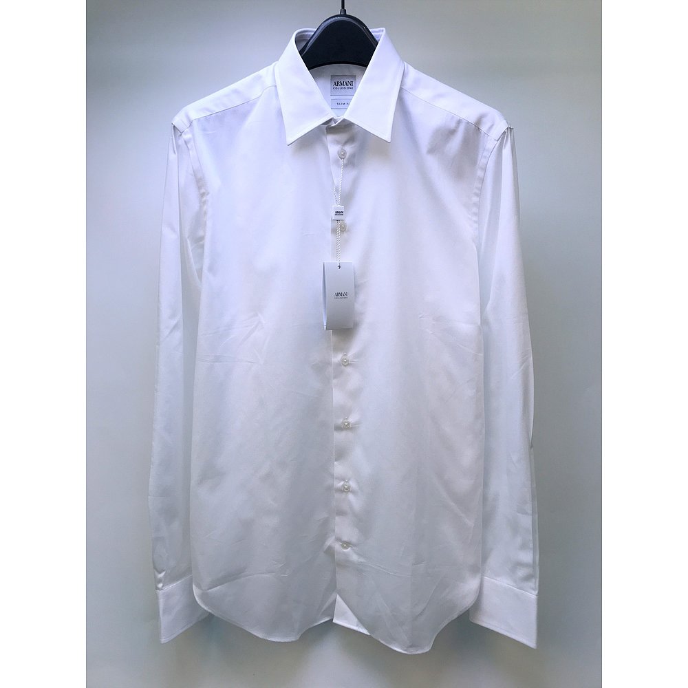 香港直邮Emporio Armani阿玛尼男士衬衫白色舒适柔软透气休闲宽松