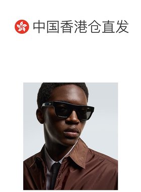 1h可退 香港直邮潮奢 Prada 普拉达 男士 方框太阳眼镜 black黑色