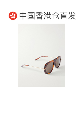 香港直邮LOEWE 罗意威 男士 窄款雪茄色飞行员龟甲色醋纤太阳眼镜