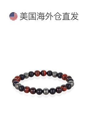 自营 Crucible Los Angeles 8 毫米串珠弹力手链，配有红色虎眼石