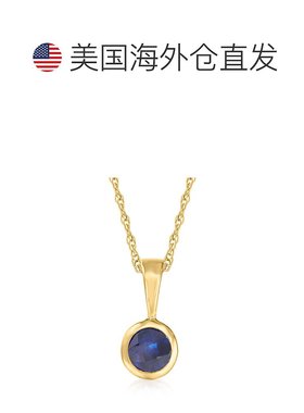 自营 Ross-Simons 14 克拉黄金蓝宝石吊坠项链。 16 英寸 - 16 英