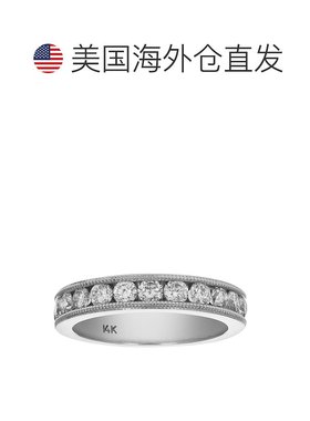 自营 vir jewels1 cttw SI2-I1 14K 白金机器套装带锯状滚边钻石