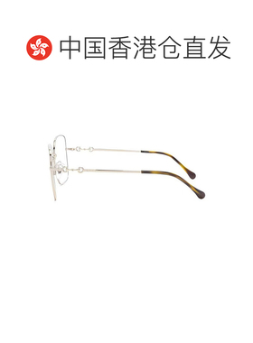 香港直邮GUCCI古驰 马衔扣 方框金属眼镜框银色 不规则形光学镜架