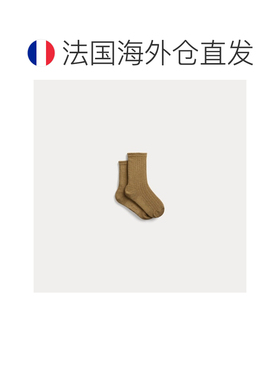 自营欧洲直邮Bonpoint小樱桃 Elvire女孩蕨绿色罗纹棉质中筒袜子