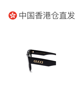 香港直邮GUCCI 女士太阳镜 819556J07401012 SS2025 黑色 几何框