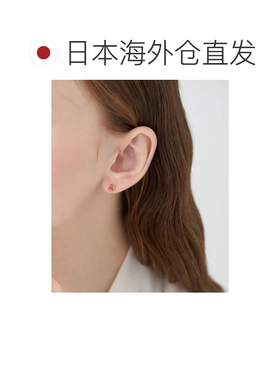日本直邮4℃ 七月诞生石 K10玫瑰金耳环 玫瑰金