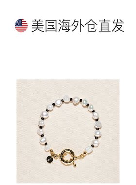 joey baby维多利亚珍珠和黑色珠子手链 - 珍珠 8 英寸 【美国奥莱