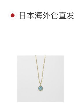 日本直邮日潮 agete 阿卡朵K10项链吊坠绿色 均码宝石孔雀石