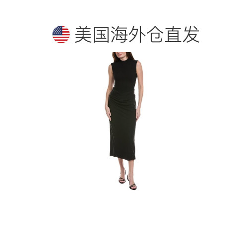 自营Lela Rose Cummerbund Wool-Blend Dress - black 美国奥莱直 - 图1
