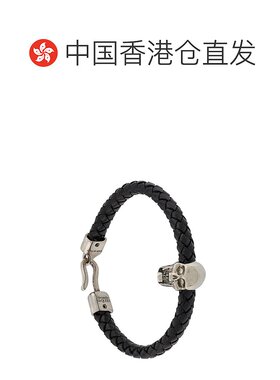 1h可退 香港直邮奢淘 Alexander McQueen 骷髅头编织手链 男配饰