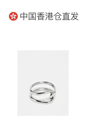 1h可退 香港直邮潮奢 ASOS 男士 intertwined 设计防水不锈钢戒指