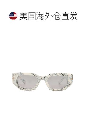 自营Philipp Plein Silver Mirror Rectangular Ladies Sunglasse