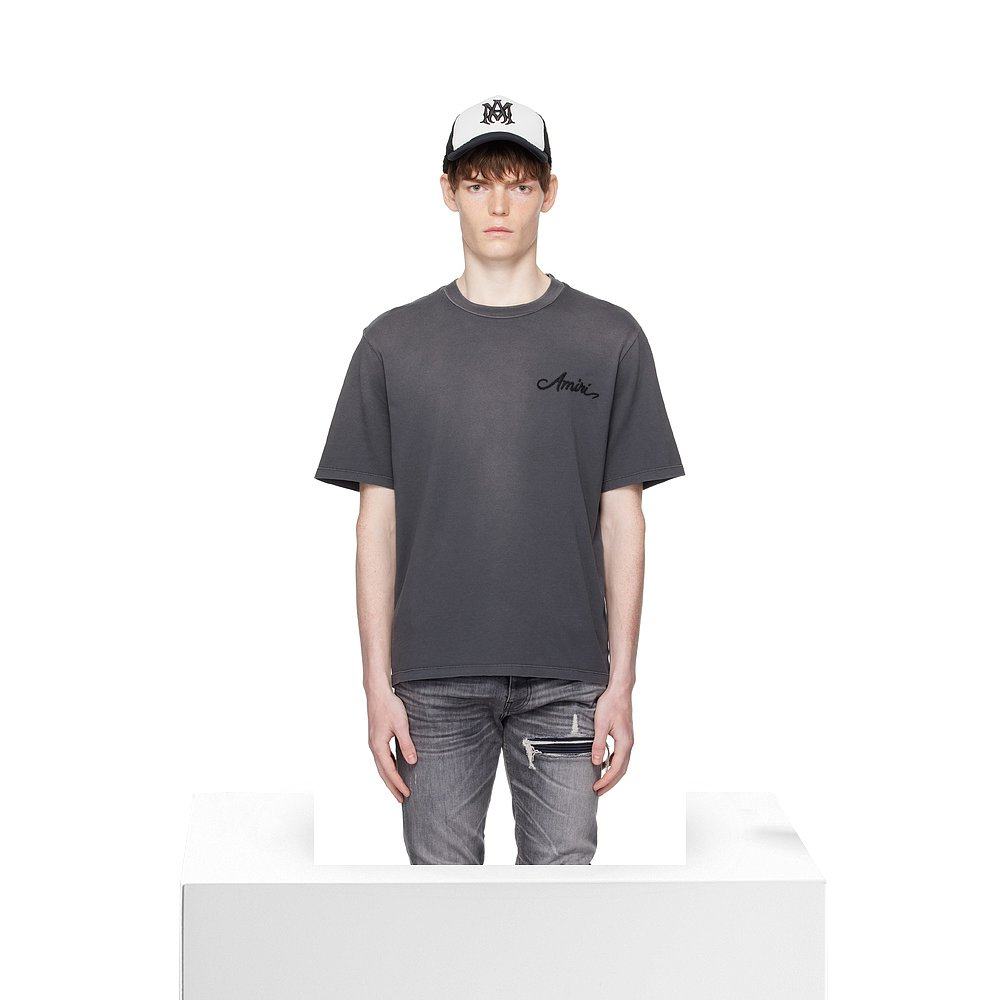 香港直邮潮奢 AMIRI 男士 灰色 Bleach Bandana Patch T 恤 AMJYT - 图3