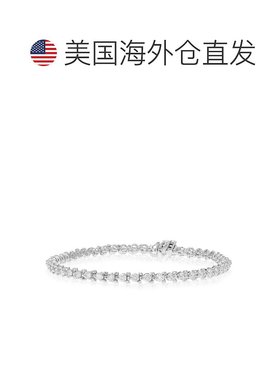 自营vir jewels3 cttw SI2-I1 钻石手链 10K 白金 3 爪经典圆形 7