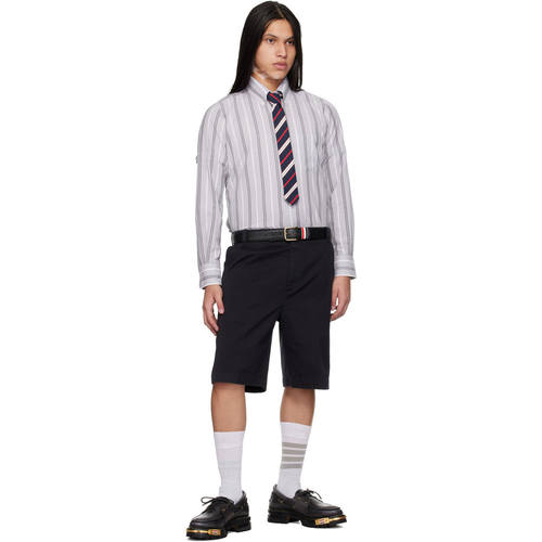 香港直邮Thom Browne 汤姆 布朗 男士 灰色 Madras Cotton Repp S - 图3